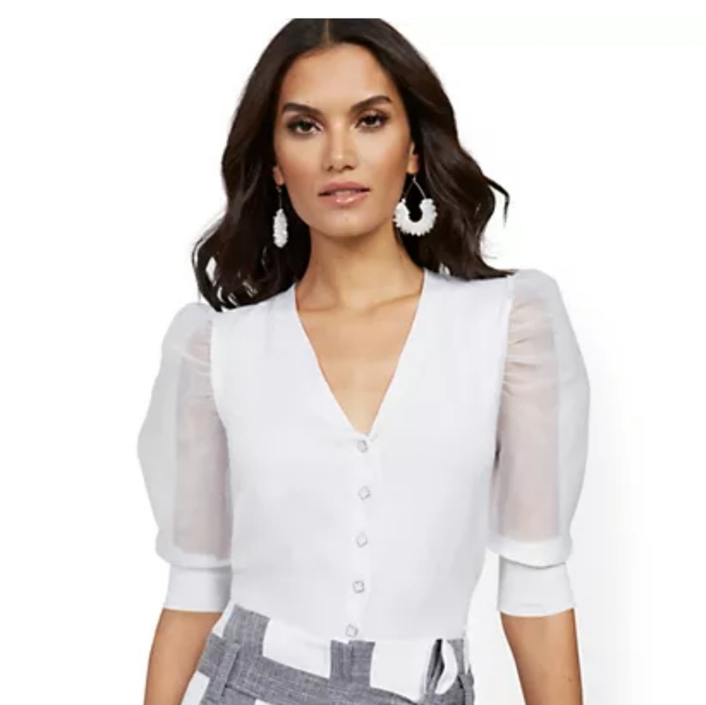 New York & Company  white cardigan